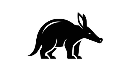 Obraz premium Aardvark Silhouette Illustration African Mammal with Distinctive Features.