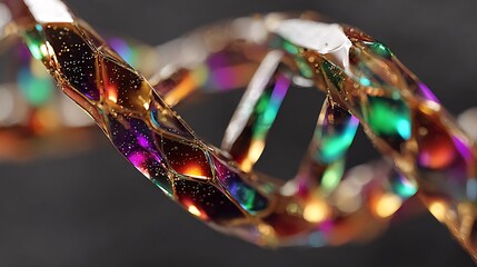 Colorful Abstract Representation of DNA Double Helix Structure