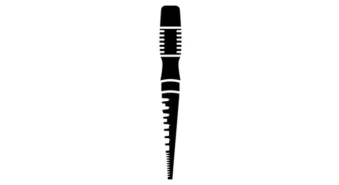 Black silhouette of a dental endodontic file tool.