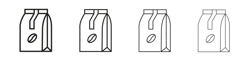 Coffee paper bag icon set vector eps10. illustration, logo sign symbol pictogram template