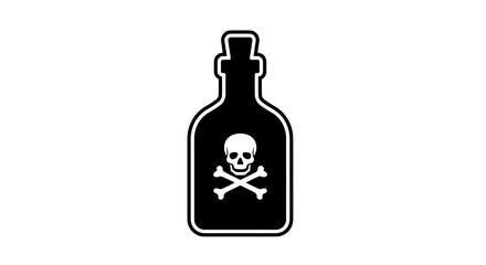 Poison Bottle with Skull and Crossbones Symbol.