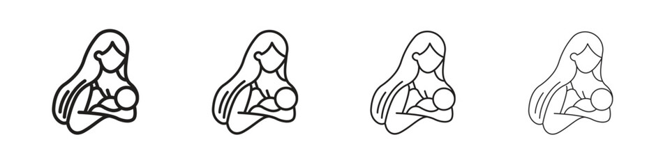 Breastfeeding icon set vector eps10. illustration, logo sign symbol pictogram template