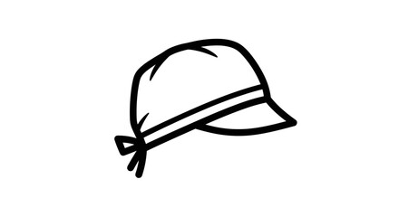 Simple black and white line drawing of a bandana head covering.