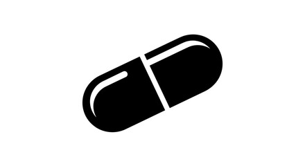 Simple black capsule icon on a clean white background.