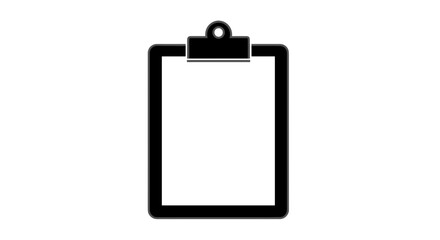 Simple black clipboard icon isolated on a white background.