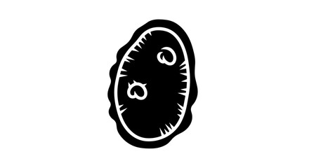 Simple black potato vegetable icon isolated on white background.