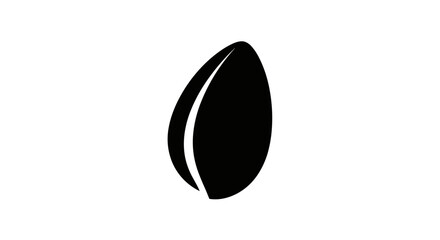 Simple black seed icon isolated on a white background.