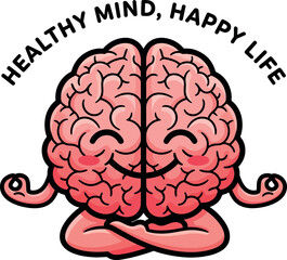 Fototapeta premium Healthy Mind, Happy Life- Cultivating Mental Well-being.