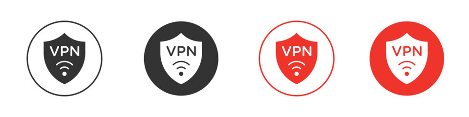 Vpn icon for ui or ux isolated on white for mobile app, editable