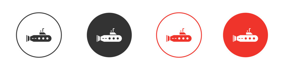 Submarine icon for ui or ux isolated on white for mobile app, editable