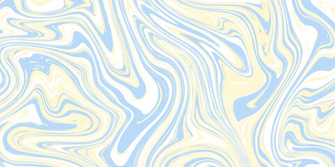 Abstract horizontal background with colorful waves. Trendy vector illustration in style retro 60s, 70s. Pastel colors