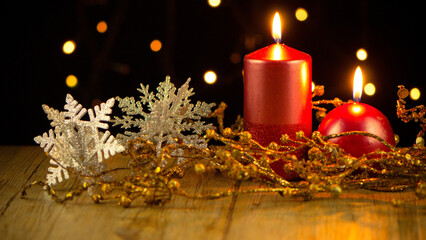 christmas decoration with candles and decorations