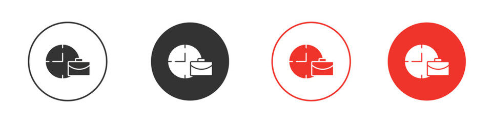 Office time icon for ui or ux isolated on white for mobile app, editable