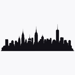Fototapeta premium Dramatic city skyline against a bright backdrop a bold silhouette