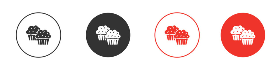 Muffin icon for ui or ux isolated on white for mobile app, editable