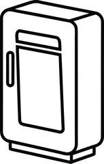AI Fridge Organizer Line Art Transparent Background