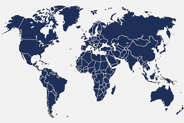 Sleek vector world map, vibrant gradient dots, clean minimalist design, high-resolution stock image with continents outlined, professional style.