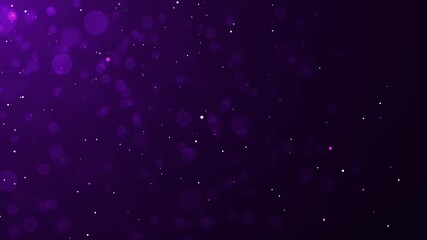 Purple particles moving in a circular path with shiny dot particles on a purple background - Powered by Adobe