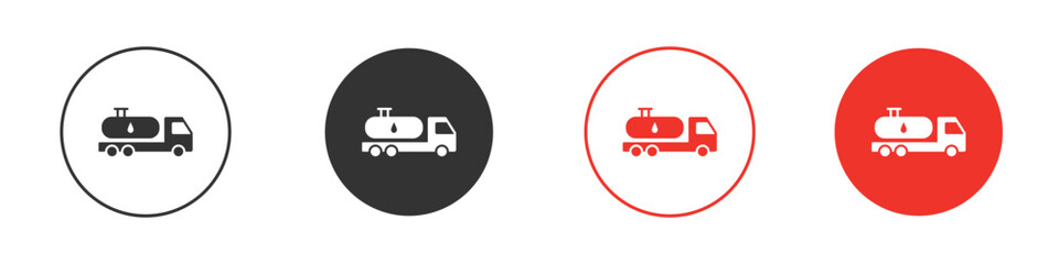 Fuel truck icon for ui or ux isolated on white for mobile app, editable