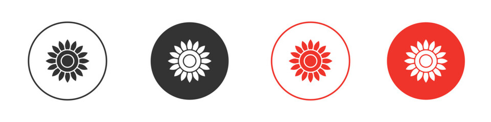 Flower icon for ui or ux isolated on white for mobile app, editable