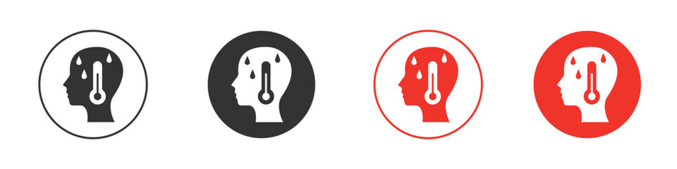 Fever icon for ui or ux isolated on white for mobile app, editable