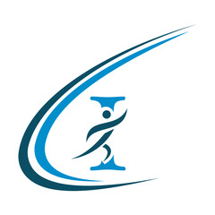 Obraz premium Initial Fitness Logo combine with letter I vector template