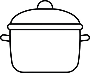 Automated Cooking Pot Line Art Transparent Background