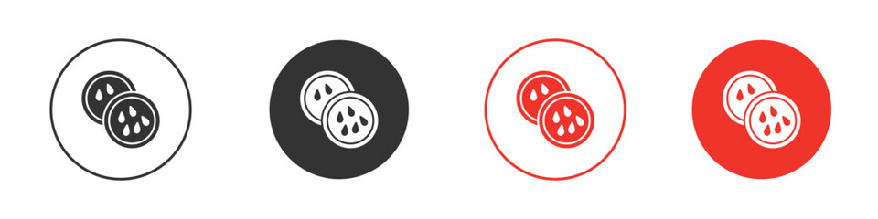 Cucumber slice icon for ui or ux isolated on white for mobile app, editable