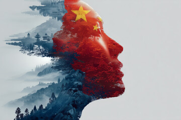 Reflecting the essence of China in artistic double exposure landscape