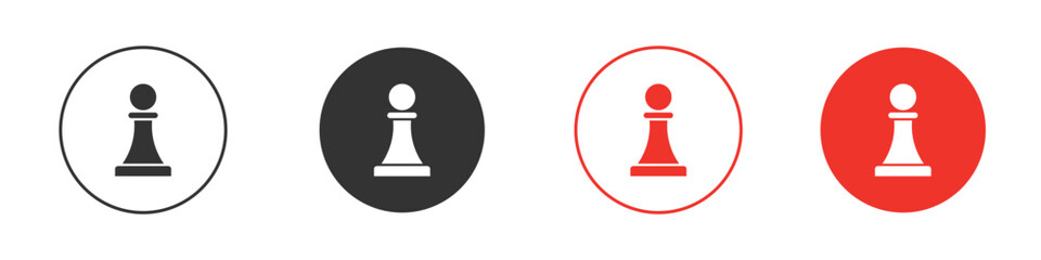 Chess pawn icon for ui or ux isolated on white for mobile app, editable