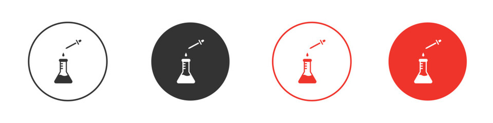 Chemical test icon for ui or ux isolated on white for mobile app, editable