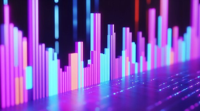 Visual representation of audio frequencies in vibrant colors highlighting rhythm and beats