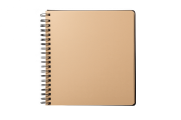 Spiral bound blank notebook isolated on a transparent background