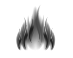Stylized black flame illustration with soft gradients and a smoky glow. The abstract fire design conveys intensity and energy. Ideal for tattoo art, icons, or digital graphics.