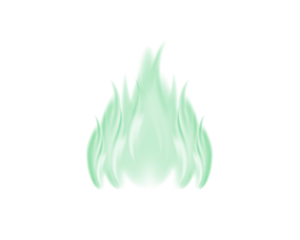 Soft green flame illustration with smooth glowing edges on a white background. Minimal fire design symbolizing warmth, energy, and passion. Perfect abstract artwork for creative and symbolic concepts