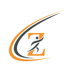 Initial Fitness Logo combine with letter Z vector template