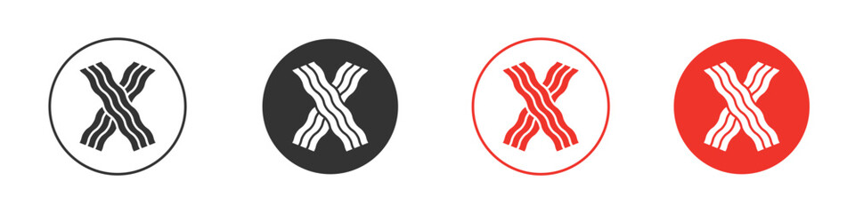 Bacon icon for ui or ux isolated on white for mobile app, editable