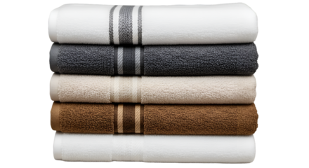 Stack of Folded Towels in Various Colors