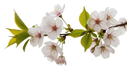 Fototapeta premium Spring blossom branch on isolated on white background