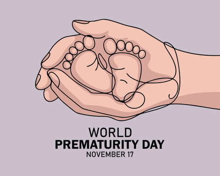Vector illustration of a background for World Prematurity Day. Vector illustration.