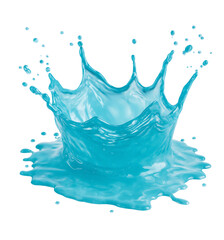 Blue liquid splash forming a crown shape
