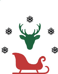 Cristmast, dear background and vector illustration