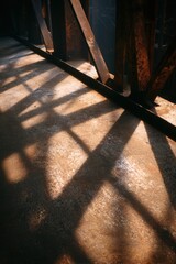 Shadows and Textures from Industrial Structures on Concrete Surface in Natural Light