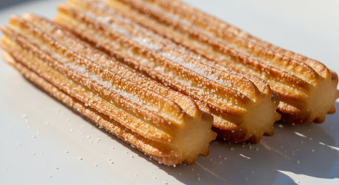 Delicious churros covered in sugar &mdash; perfect for dessert, cafe, or Spanish cuisine visuals.