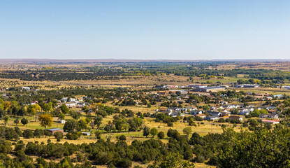 Obraz premium Aerial view of Trinidad, Colorado, from the Simpson's Rest vista point