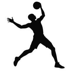 a Man Playing Basketball on White Background