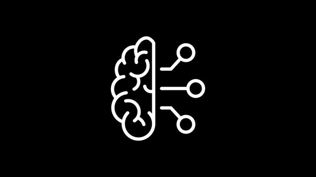 Creative ideas, solutions, innovation, and management creativity animation icon. Brain manage motion symbol. Thinking, vision, planning, strategy, inspiration network animated