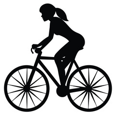Fototapeta premium a Woman Cycling on White Background