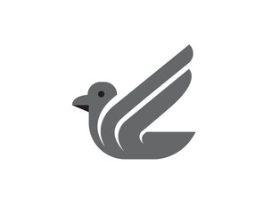 Modern abstract bird logo design minimal vector illustration template