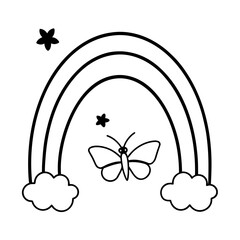 a rainbow butterfly garden with fairies for kids